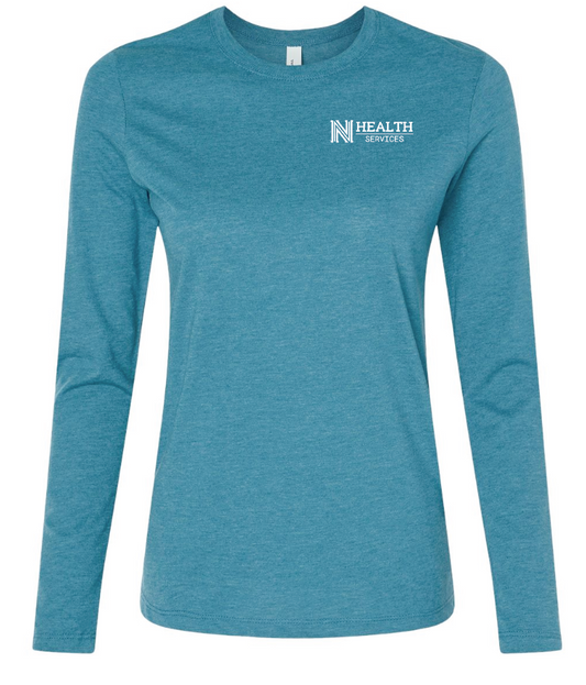 NPS Health Services "Logo" Design Women's L/S T-shirt (p) (heather teal)