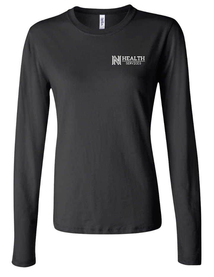 NPS Health Services "Logo" Design Women's L/S T-shirt (p) (black)