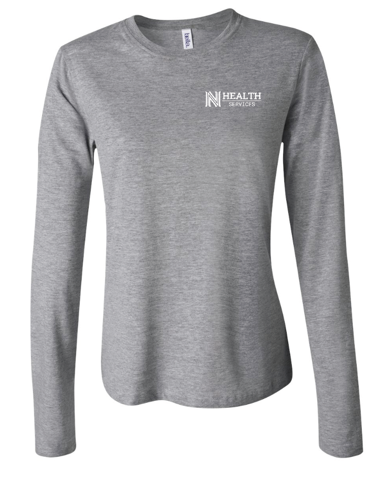 NPS Health Services "Logo" Design Women's L/S T-shirt (p) (heather grey)