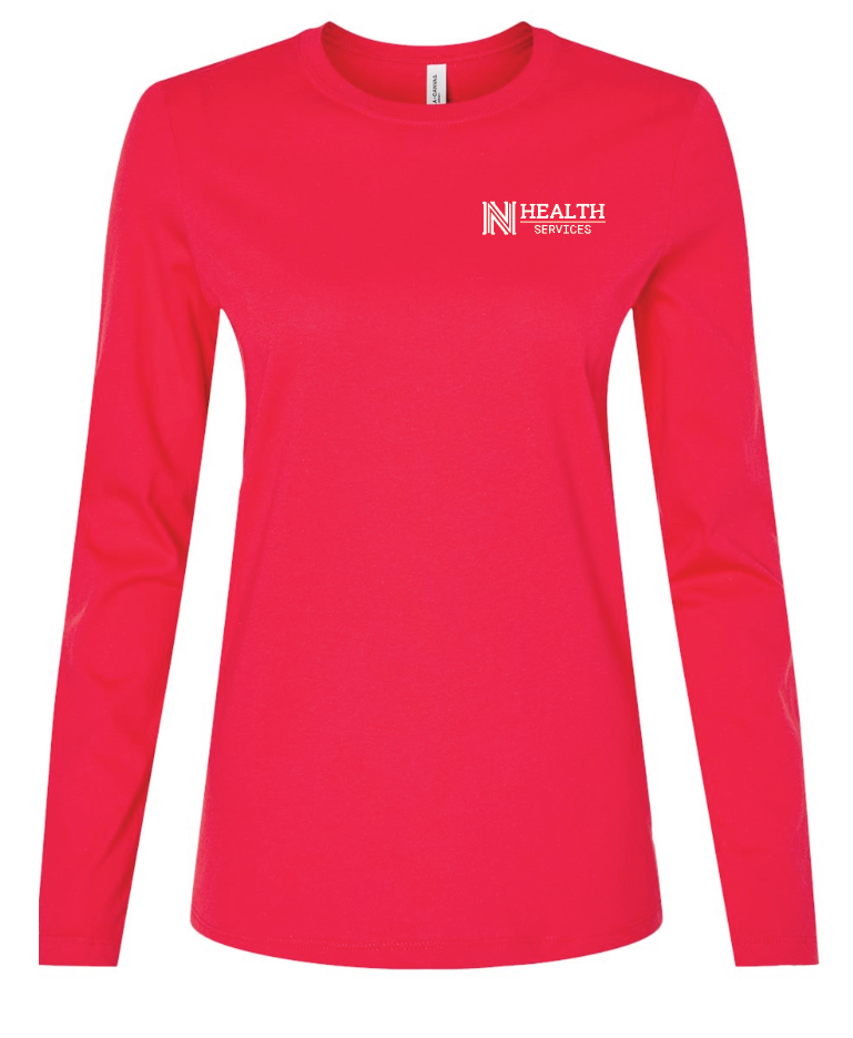 NPS Health Services "Logo" Design Women's L/S T-shirt (p) (red)