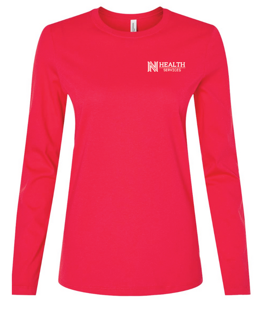NPS Health Services "Logo" Design Women's L/S T-shirt (p) (red)