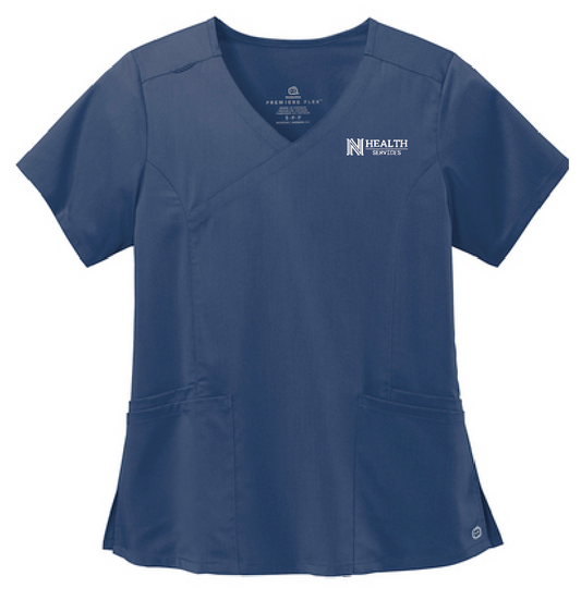 NPS Health Services "Logo" Design Women's Mock Wrap Top (navy)