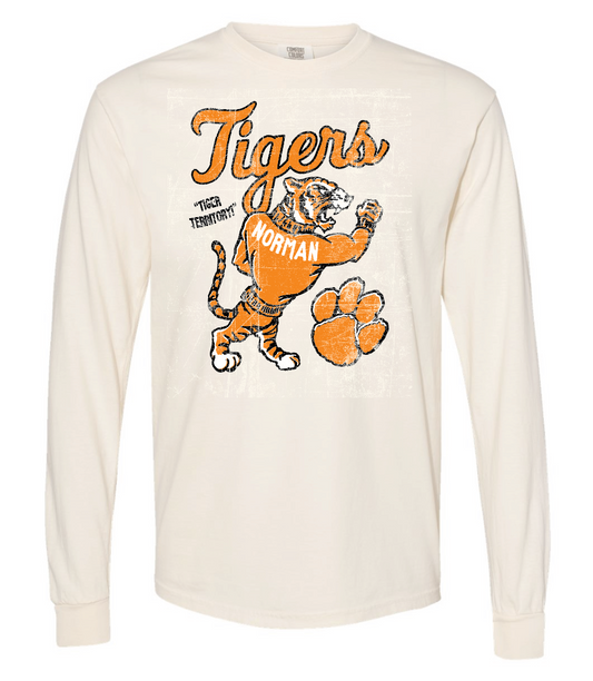 NHS Tennis "Vintage Tigers" Design L/S T-shirt