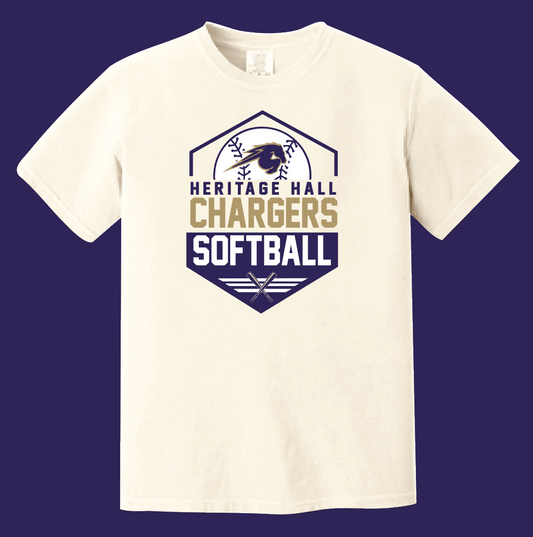 Heritage Hall High School Softball "Diamond with Varsity High Roster" Comfort Colors T-shirt