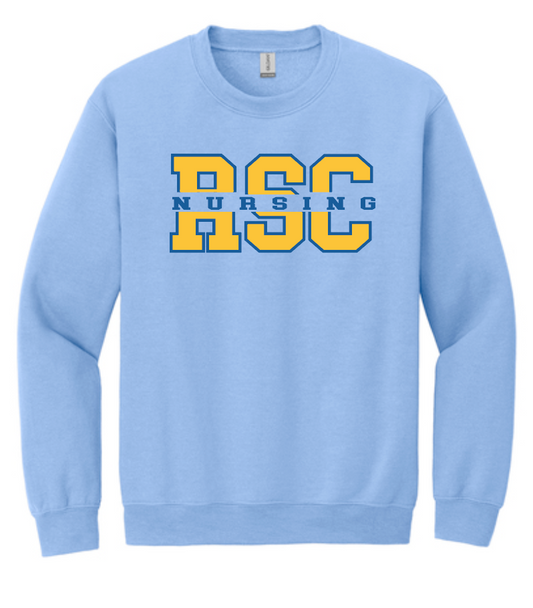 Rose State Nursing "RSC" Design Crewneck Sweatshirt (carolina blue)