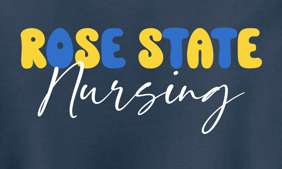 Rose State Nursing "Bubble Type" Design Hooded Sweatshirt (navy)