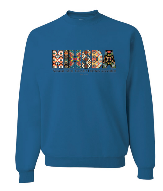 NIHSDA "Beaded Letters" Design Crewneck Sweatshirt (royal)