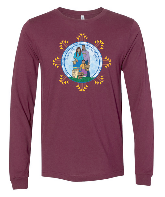 NIHSDA "Weaving Our Futures" Design L/S T-shirt (maroon)