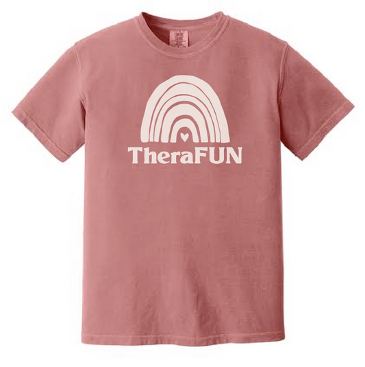 TheraFun "Logo" Design S/S Comfort Colors T-shirt (crimson)(1c)