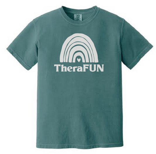 TheraFun "Logo" Design S/S Comfort Colors T-shirt (blue spruce)(1c)