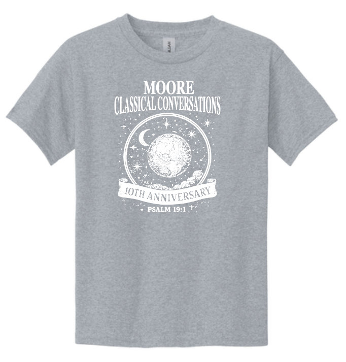 Moore Classical Conversations "10th Anniversary" Design S/S T-shirt (heather)