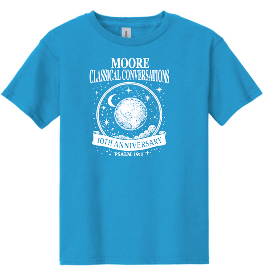 Moore Classical Conversations "10th Anniversary" Design S/S T-shirt (blue)