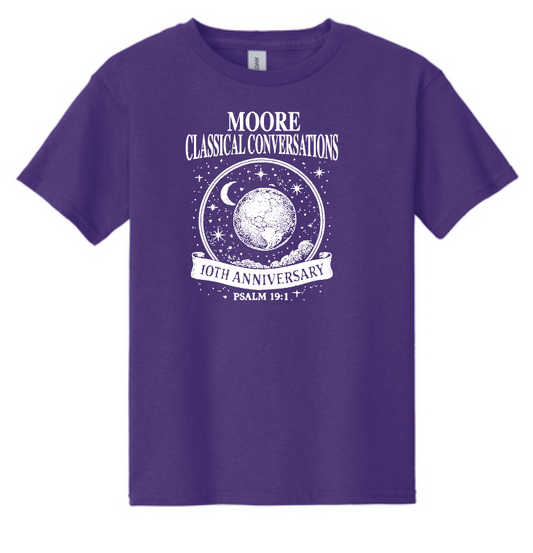 Moore Classical Conversations "10th Anniversary" Design S/S T-shirt (purple)