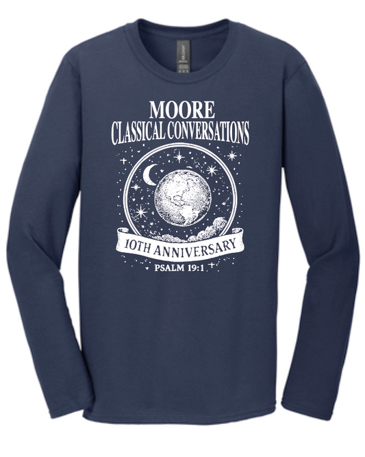 Moore Classical Conversations "10th Anniversary" Design L/S T-shirt (navy)