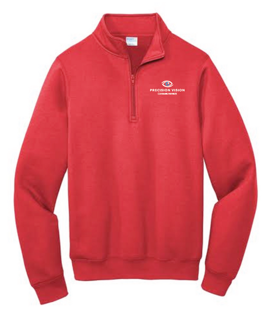 Precision Vision "Logo" Design 1/4 Zip Sweatshirt (red)