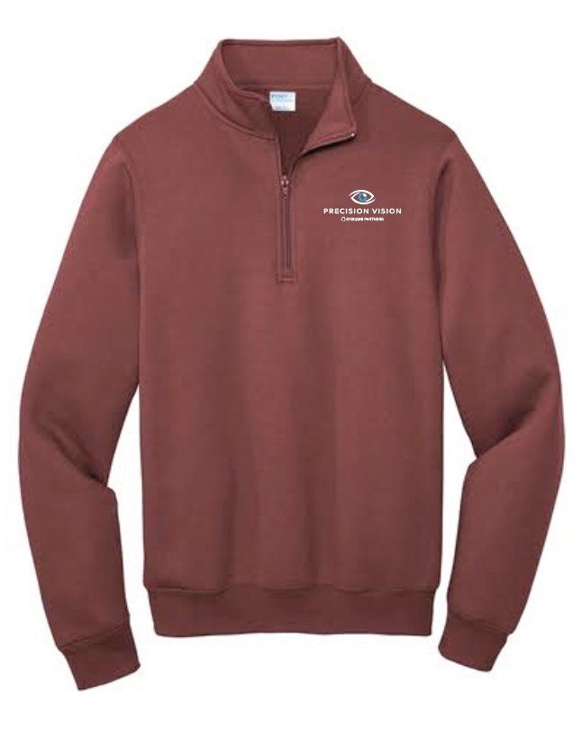 Precision Vision "Logo" Design 1/4 Zip Sweatshirt (maroon)