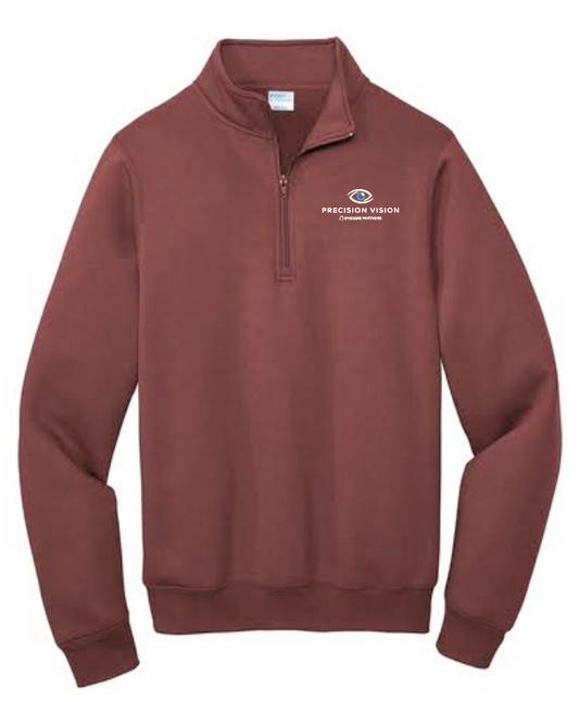 Precision Vision "Logo" Design 1/4 Zip Sweatshirt (maroon)