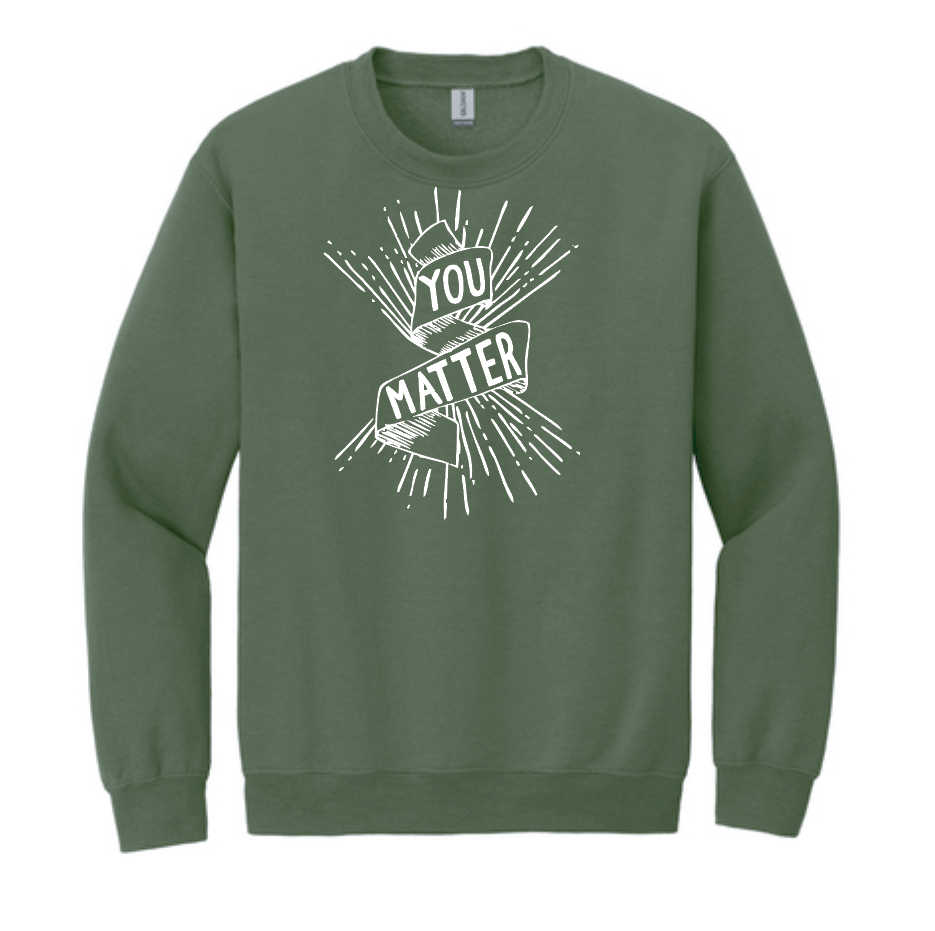 COCMHC "You Matter" Crewneck Sweatshirt (mil green)