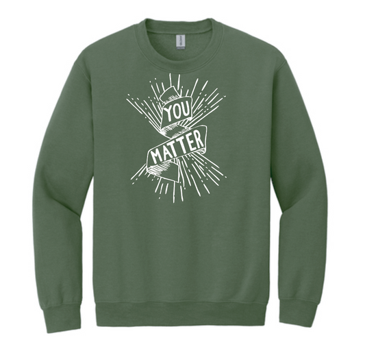 COCMHC "You Matter" Crewneck Sweatshirt (mil green)