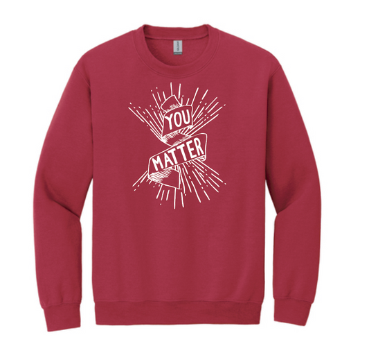 COCMHC "You Matter" Crewneck Sweatshirt (cardinal)