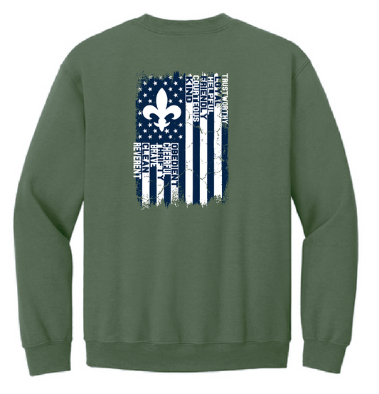 Troop 233 "Flag" Design Crewneck Sweatshirt