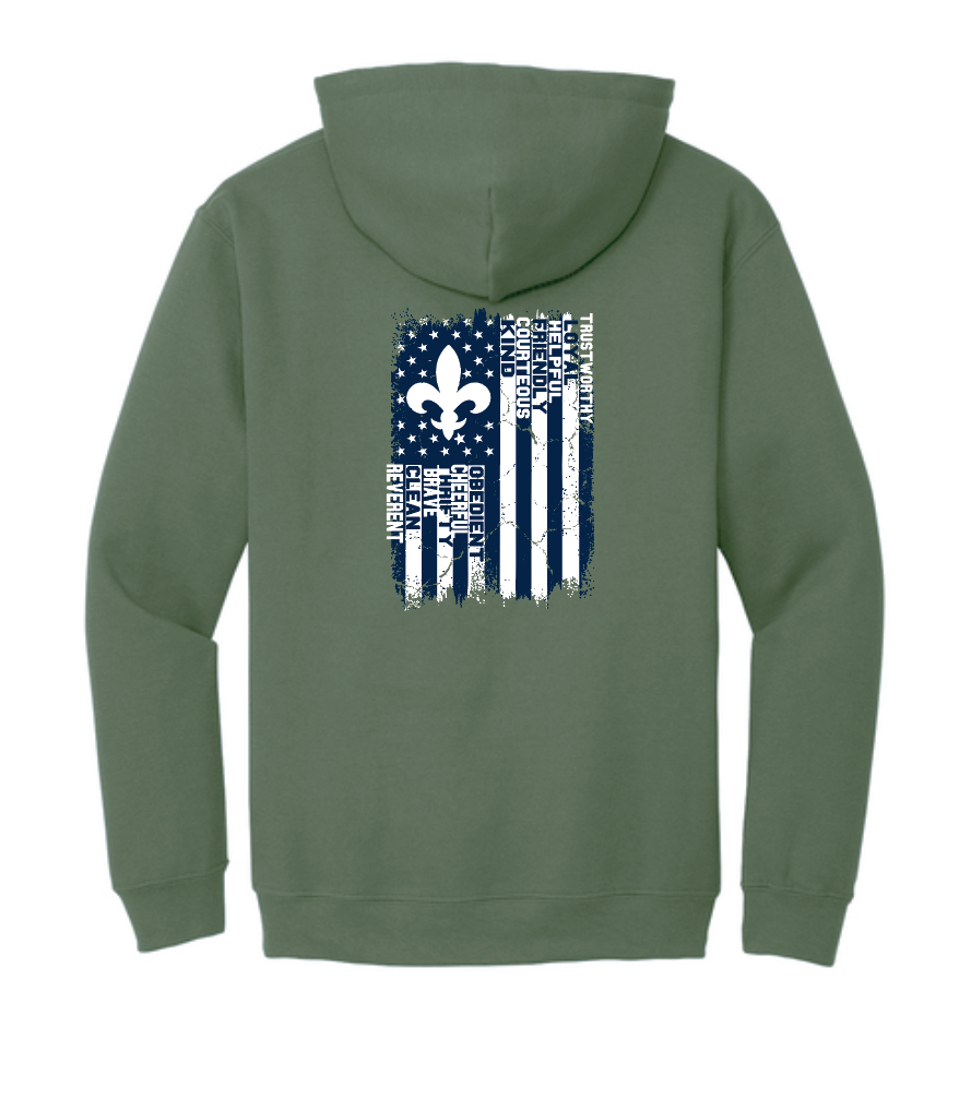 Troop 233 "Flag" Design Hooded Sweatshirt