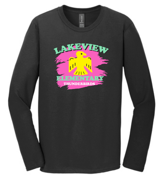 Lakeview "Vintage Shield" Design L/S T-shirt (black)