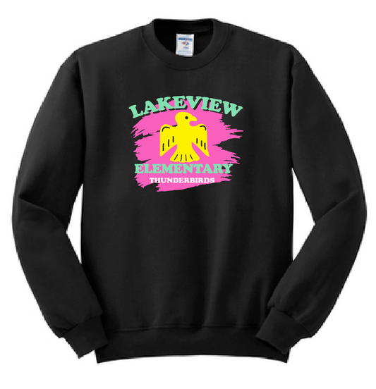Lakeview "Vintage Shield" Design Crewneck Sweatshirt (black)