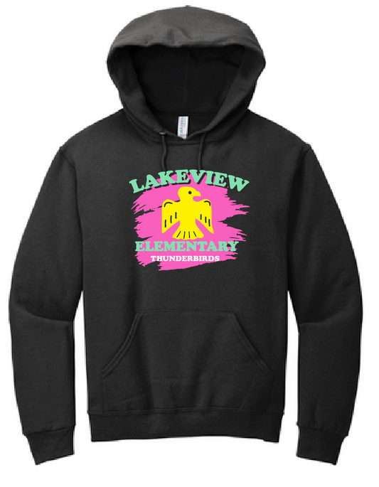 Lakeview "Vintage Shield" Design Hooded Sweatshirt (black)