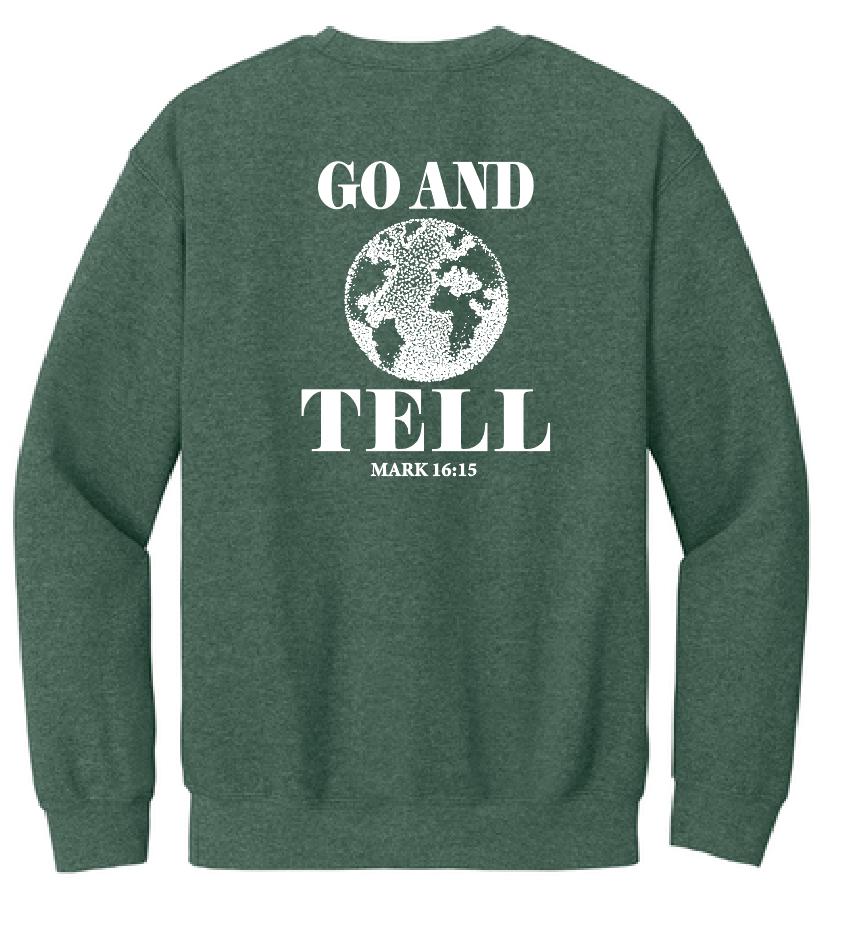 Landmark Missions "Go and Tell" Design Crewneck Sweatshirt (mil green)