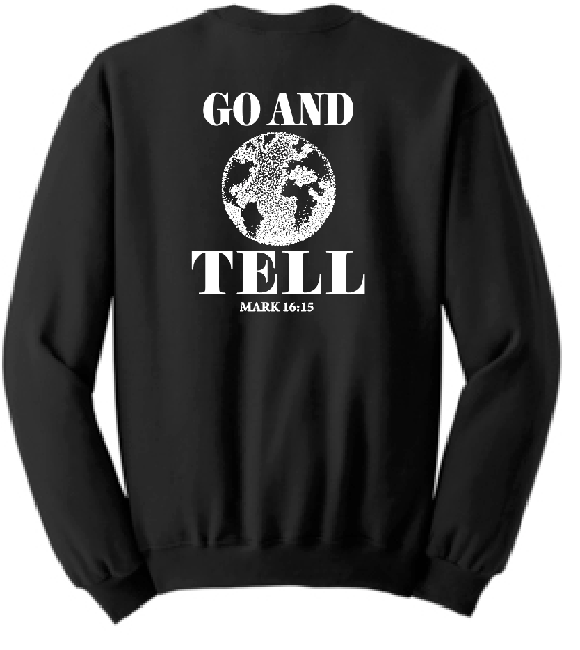 Landmark Missions "Go and Tell" Design Crewneck Sweatshirt (black)