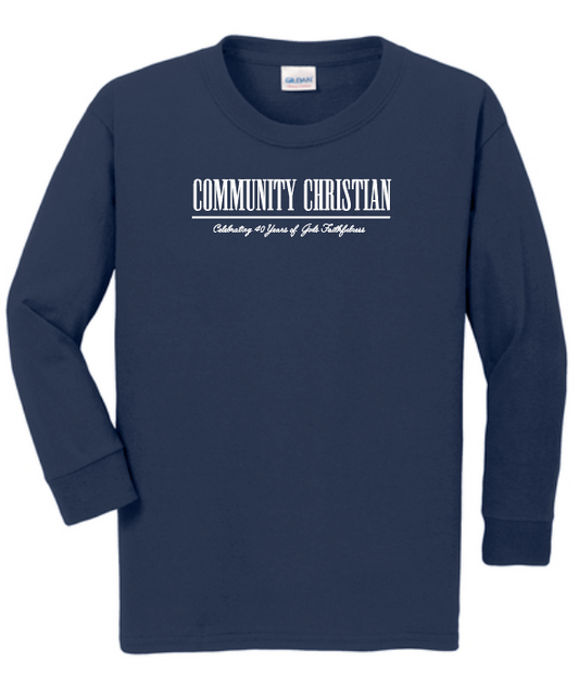 CCS PTSF "40 Years Simple" Design L/S T-shirt (navy)(adult)