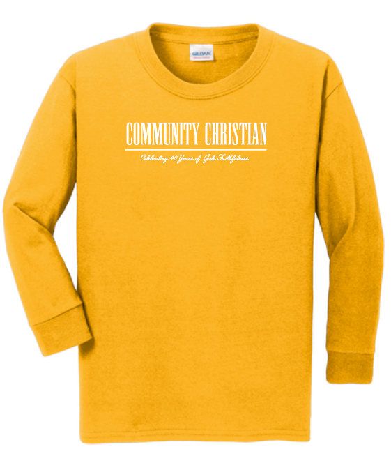 CCS PTSF "40 Years Simple" Design L/S T-shirt (gold)(youth)