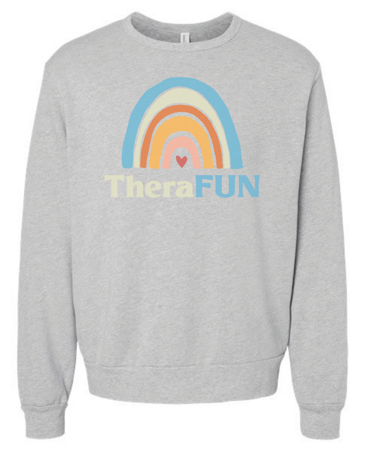 TheraFun "Logo" Design Soft Sponge Fleece Unisex Sweatshirt (heather)(reg)