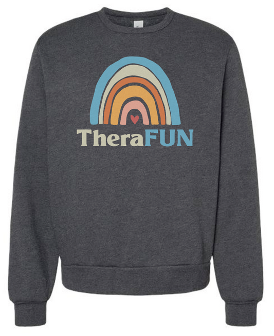 TheraFun "Logo" Design Soft Sponge Fleece Unisex Sweatshirt (dark heather)(reg)