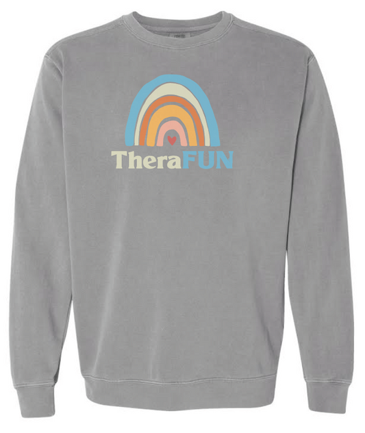TheraFun "Logo" Design S/S Comfort Colors Sweatshirt (grey)(reg)