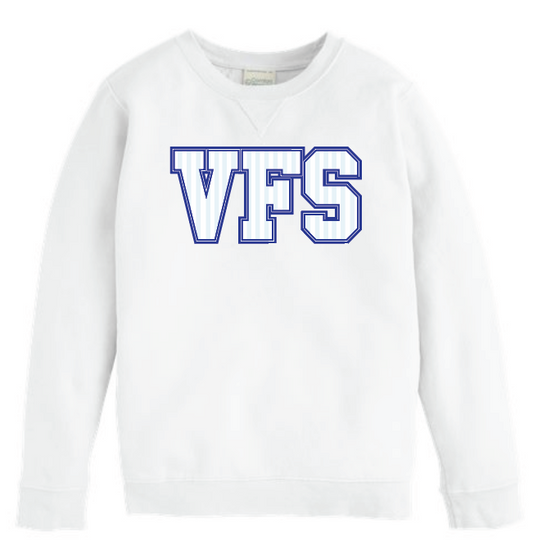 VFS "Pinstripes" Design Comfort Washed Crewneck Sweatshirt (white)(youth)
