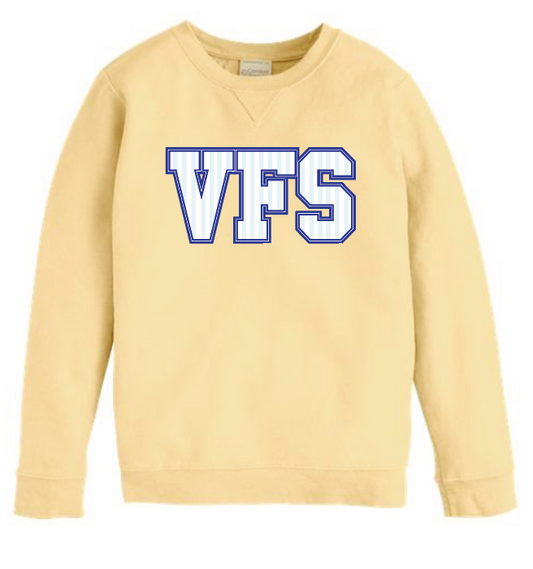 VFS "Pinstripes" Design Comfort Washed Crewneck Sweatshirt (yellow)(youth)