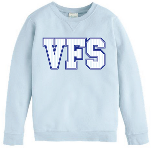 VFS "Pinstripes" Design Comfort Washed Crewneck Sweatshirt (blue)(youth)