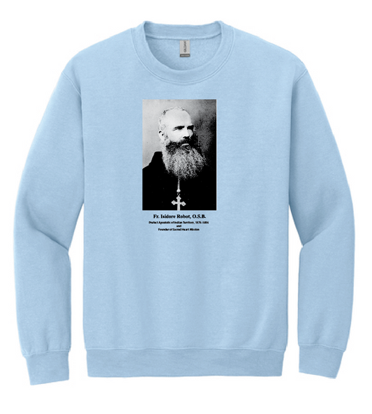 St. Gregory's "Fr. Robot" Design Crewneck Sweatshirt (lt blue)(adult)