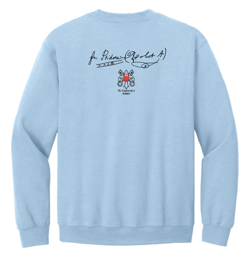 St. Gregory's "Fr. Robot" Design Crewneck Sweatshirt (lt blue)(adult)