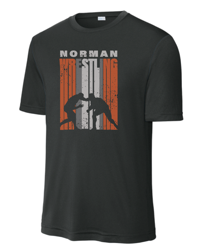 NHS Wrestling "Tall Stripe~Male Wrestlers" Design S/S Dri-Fit T-shirt