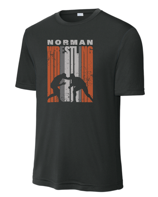 NHS Wrestling "Tall Stripe~Male Wrestlers" Design S/S Dri-Fit T-shirt