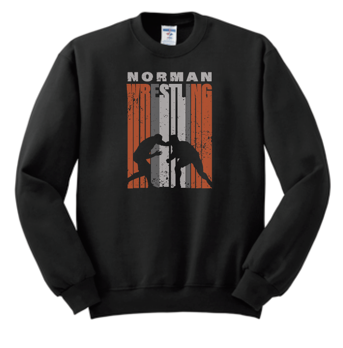 NHS Wrestling "Tall Stripe~Male Wrestlers" Design Crewneck Sweatshirt