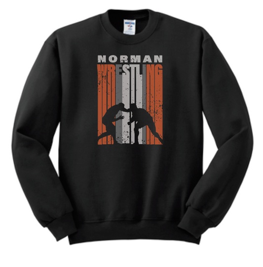 NHS Wrestling "Tall Stripe~Male Wrestlers" Design Crewneck Sweatshirt