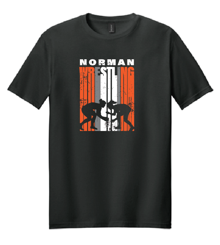 NHS Wrestling "Tall Stripe~Female Wrestlers" Design S/S Softstyle T-shirt