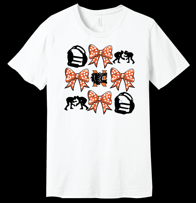 NHS Wrestling "Bows" Design S/S Softstyle T-shirt