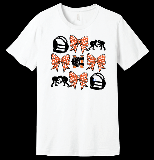 NHS Wrestling "Bows" Design S/S Softstyle T-shirt