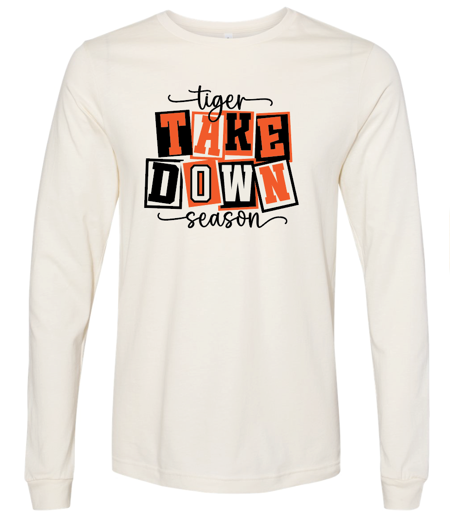 NHS Wrestling "Take Down Season" Design L/S Softstyle T-shirt