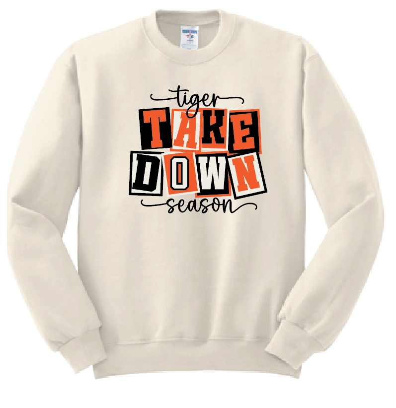 NHS Wrestling "Take Down Season" Design Crewneck Sweatshirt